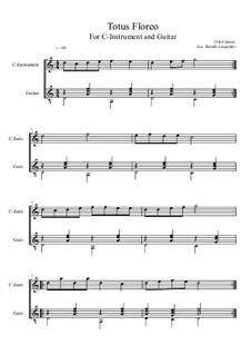 Totus Floreo: For C-instrument and guitar (d-moll) by Unknown (works before 1850)