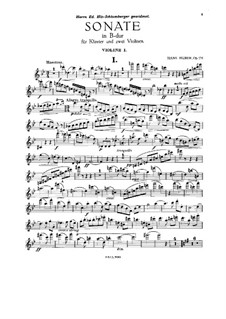Соната для двух скрипок и фортепиано, Op.135: Скрипка I by Ханс Хубер