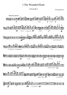 Две элегические мелодии, Op.34: For four cellos by Эдвард Григ