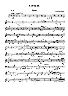 Септет No.1 ре минор, Op.74: Партия валторны by Иоганн Непомук Гуммель