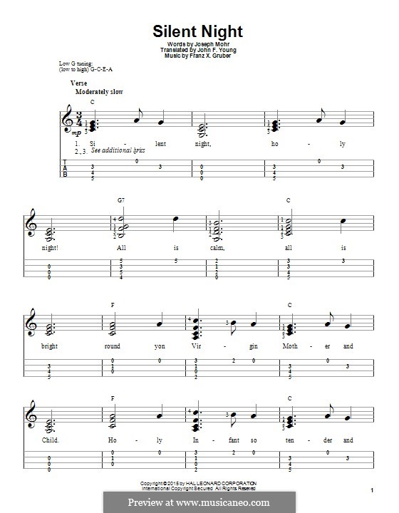 Solo instrument version (various): Для укулеле by Франц Ксавьер Грубер
