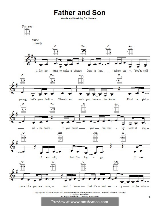 Father and Son (Boyzone): Для укулеле by Cat Stevens