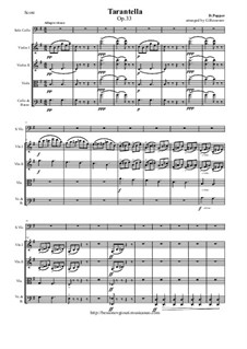 Тарантелла для виолончели и фортепиано, Op.33: For cello and string orchestra - score and parts by Давид Поппер