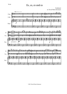 Пять немецких народных песен: Es es es und es, for flute, cello and piano by folklore