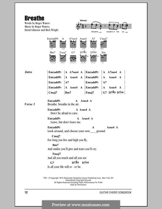 Breathe (Easy Star All-Stars): Текст, аккорды by David Gilmour, Richard Wright, Roger Waters