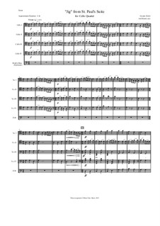 St. Paul's Suite, Op.29: Jig, arranged for cello quartet by Густав Холст