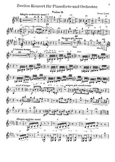 Концерт для фортепиано с оркестром No.2, S.125: Партия второй скрипки by Франц Лист
