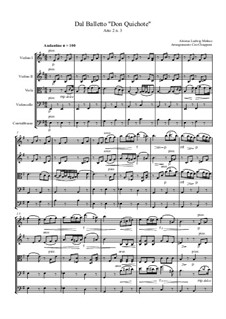 Дон Кихот: Atto 2 No.3, for string quintet by Леон Минкус
