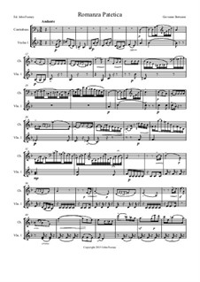 Romanza Patetica: For double bass and string quartet – violin I part by Джованни Боттезини