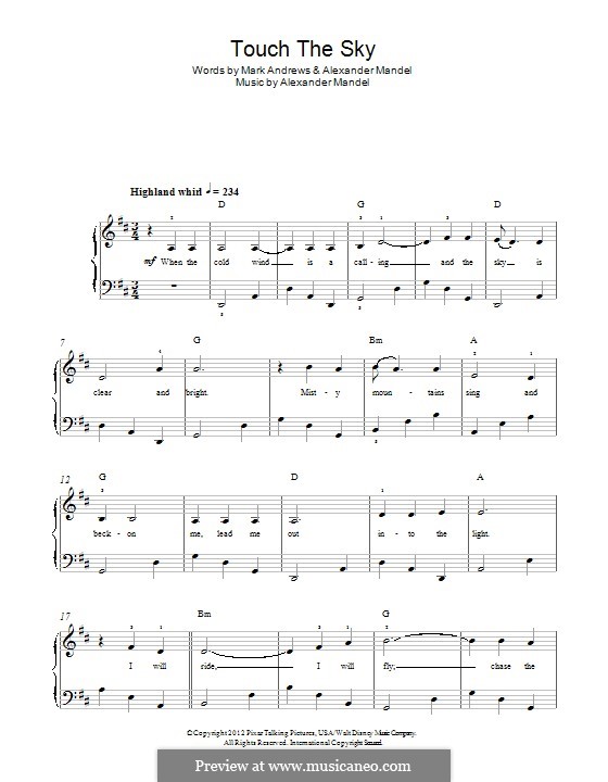 Touch The Sky (from Brave): Для фортепиано by Alexander L. Mandel