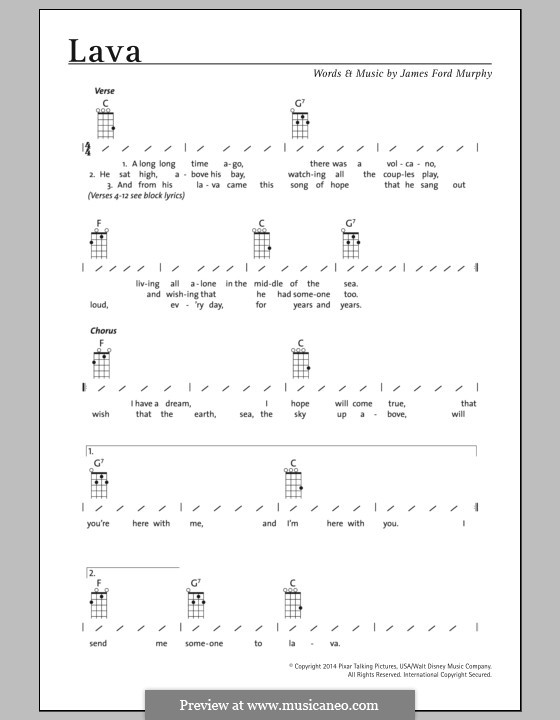 Lava (from Lava): Для укулеле by James Murphy