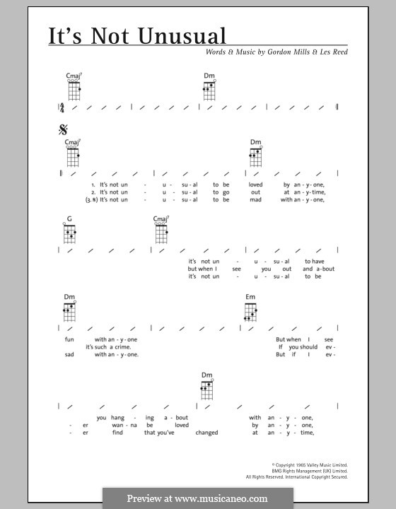 It's not Unusual (Tom Jones): Для укулеле by Gordon Mills, Les Reed