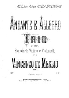 Анданте и аллегро, Op.67: Партия скрипки by Винченцо де Мельо