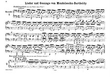 Шесть песен, Op.19a: Для фортепиано в четыре руки by Феликс Мендельсон-Бартольди