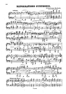 Симфония No.5 ре мажор 'Реформаторская', Op.107: Версия для фортепиано by Феликс Мендельсон-Бартольди