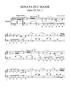 Три трио-сонаты, Op.29: Соната No.1, для фортепиано by Муцио Клементи