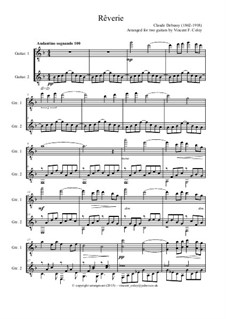 Rêverie, L.68: For two guitars (minus one option) by Клод Дебюсси
