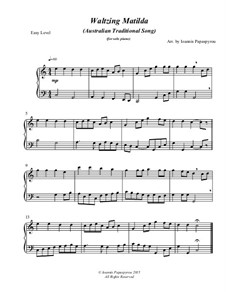 Waltzing Matilda: For piano (easy) by folklore