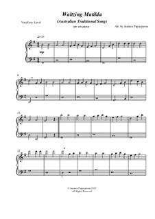 Waltzing Matilda: For solo piano by folklore