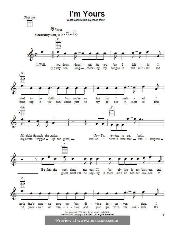 I'm Yours: Для укулеле by Jason Mraz