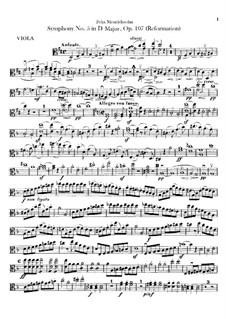 Симфония No.5 ре мажор 'Реформаторская', Op.107: Партия альта by Феликс Мендельсон-Бартольди