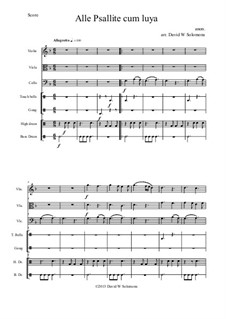 Alle Psallite: For string trio and percussion by folklore