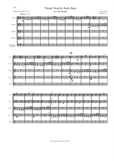 St. Paul's Suite, Op.29: Finale, for cello quartet by Густав Холст