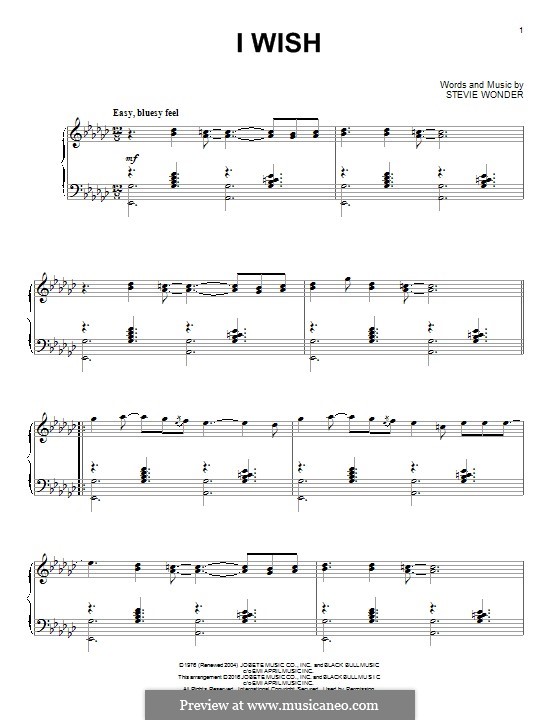 I Wish: Для фортепиано (jazz version) by Stevie Wonder