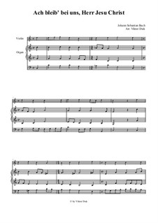 Chorale Preludes II (Schübler Chorales): Ach bleib' bei uns Herr Jesu Christ, for violin and organ by Иоганн Себастьян Бах