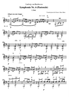 Часть I. Пробуждение радостных чувств от прибытия в деревню: For guitar by Людвиг ван Бетховен