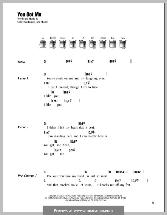 You Got Me (Colbie Caillat): Текст, аккорды by John M Shanks