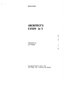 Architecht's Canon in 5: Architecht's Canon in 5 by Bonia Shur