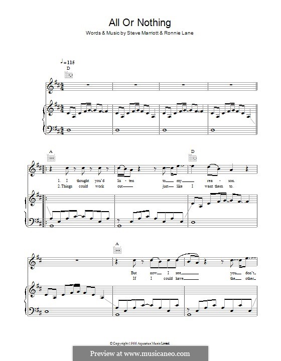 All or Nothing: Для голоса и фортепиано (или гитары) by Ronnie Lane, Steve Marriott