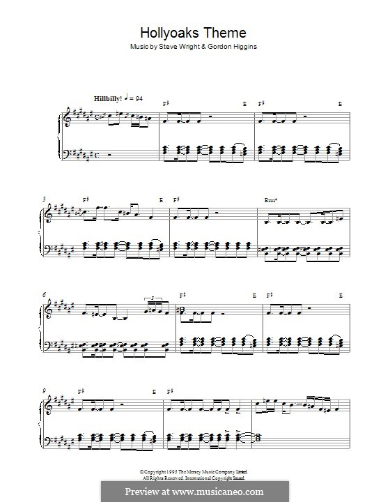 Hollyoaks Theme: Для фортепиано by Gordon Higgins