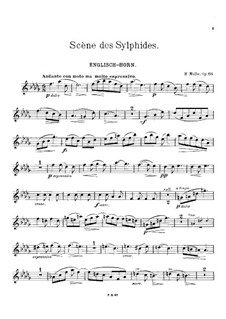 Scène des Sylphides, Op.66: Партитура для кларнета, английского рожка и фортепиано – партия английского рожка by Генрих Мольбе