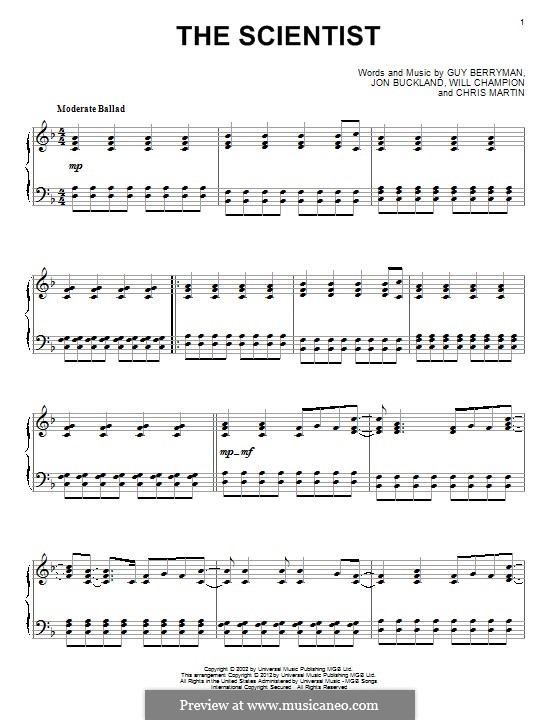 The Scientist (Coldplay): Для фортепиано by Chris Martin, Guy Berryman, Jonny Buckland, Will Champion