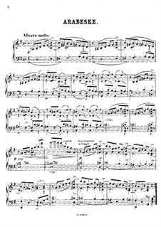 Шесть пьес для фортепиано, Op.15: No.2 Арабеска by Мориц Мошковский
