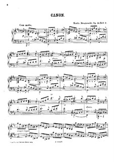 Шесть пьес для фортепиано, Op.15: No.4 Канон by Мориц Мошковский
