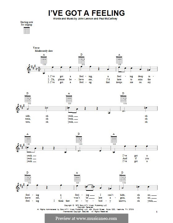 I've Got a Feeling (The Beatles): Для гитары by John Lennon, Paul McCartney