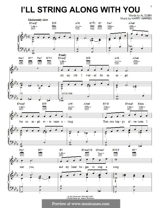 I'll String Along with You: Для голоса и фортепиано (или гитары) by Гарри Уоррен
