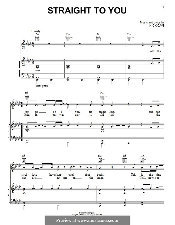 Straight to You: Для голоса и фортепиано (или гитары) by Nick Cave