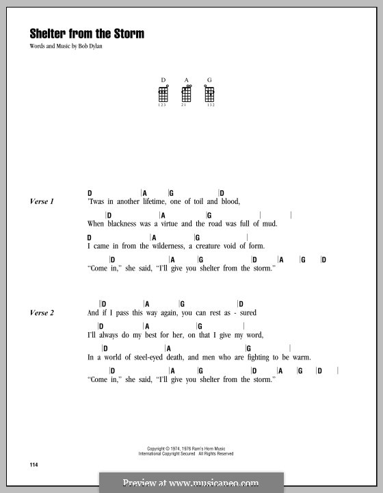 Shelter from the Storm: Для укулеле by Bob Dylan
