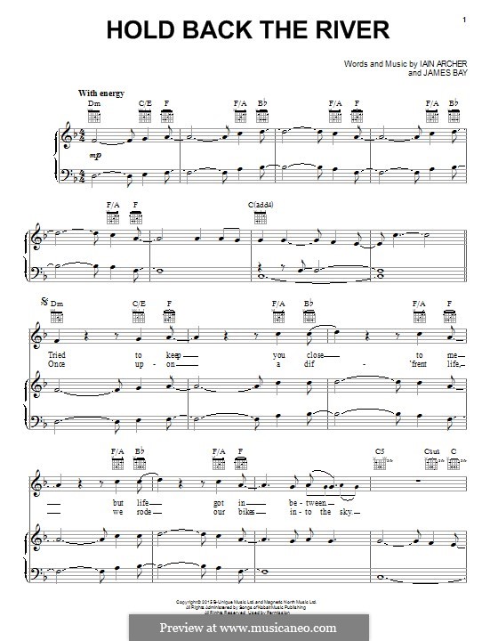 Hold Back the River: Для голоса и фортепиано (или гитары) by Iain Archer, James Bay
