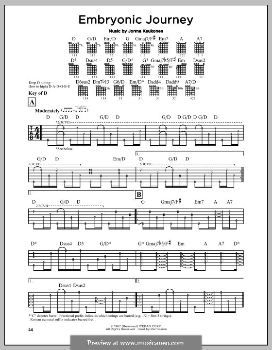 Embryonic Journey: Для гитары by Jorma Kaukonen