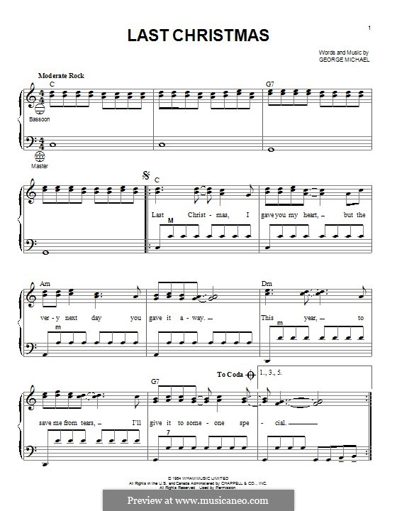 Last Christmas (Wham!): Для аккордеона by George Michael