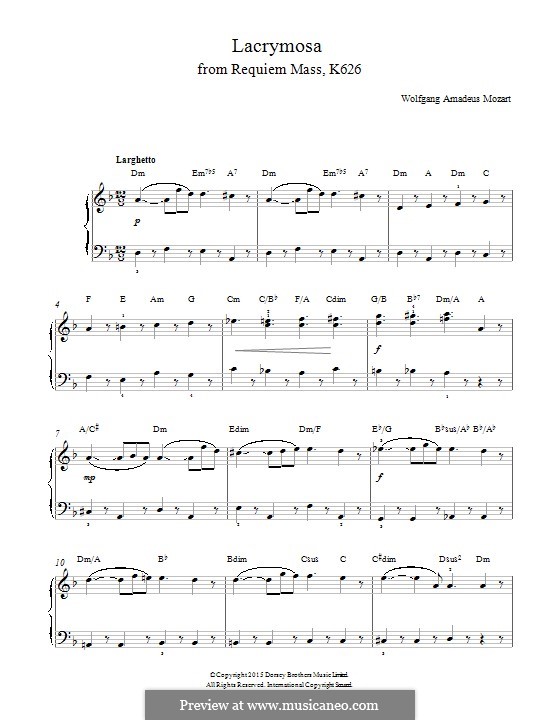 Лакримоза: Для фортепиано by Вольфганг Амадей Моцарт
