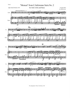 Сюита II: Minuet, for solo cello and piano by Жорж Бизе