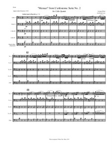 Сюита II: Minuet, for cello quartet by Жорж Бизе