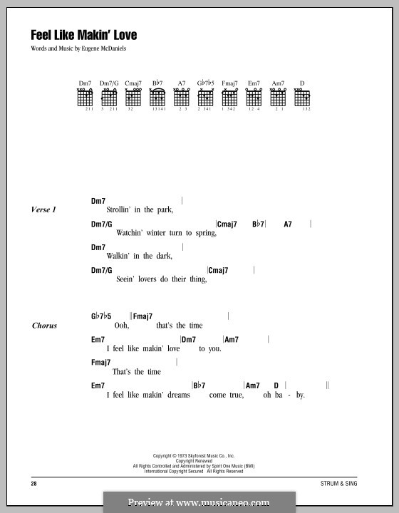 Feel Like Making Love: Текст, аккорды by Eugene McDaniels