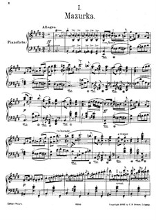 Четыре польских народных танца, Op.55: No.1 Мазурка, для фортепиано by Мориц Мошковский